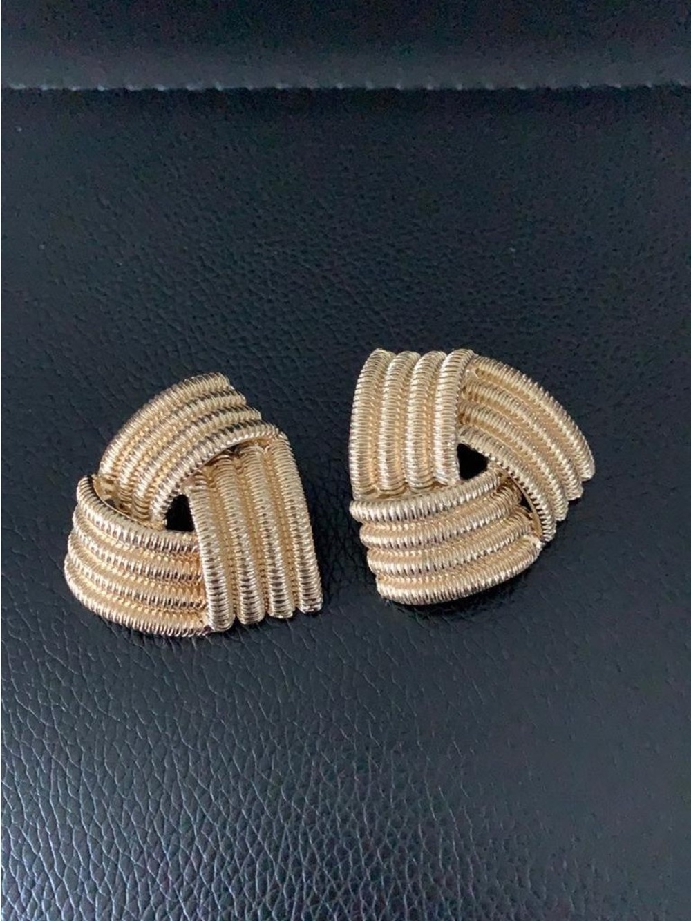 Gold Braided Knot Clip-On Earrings